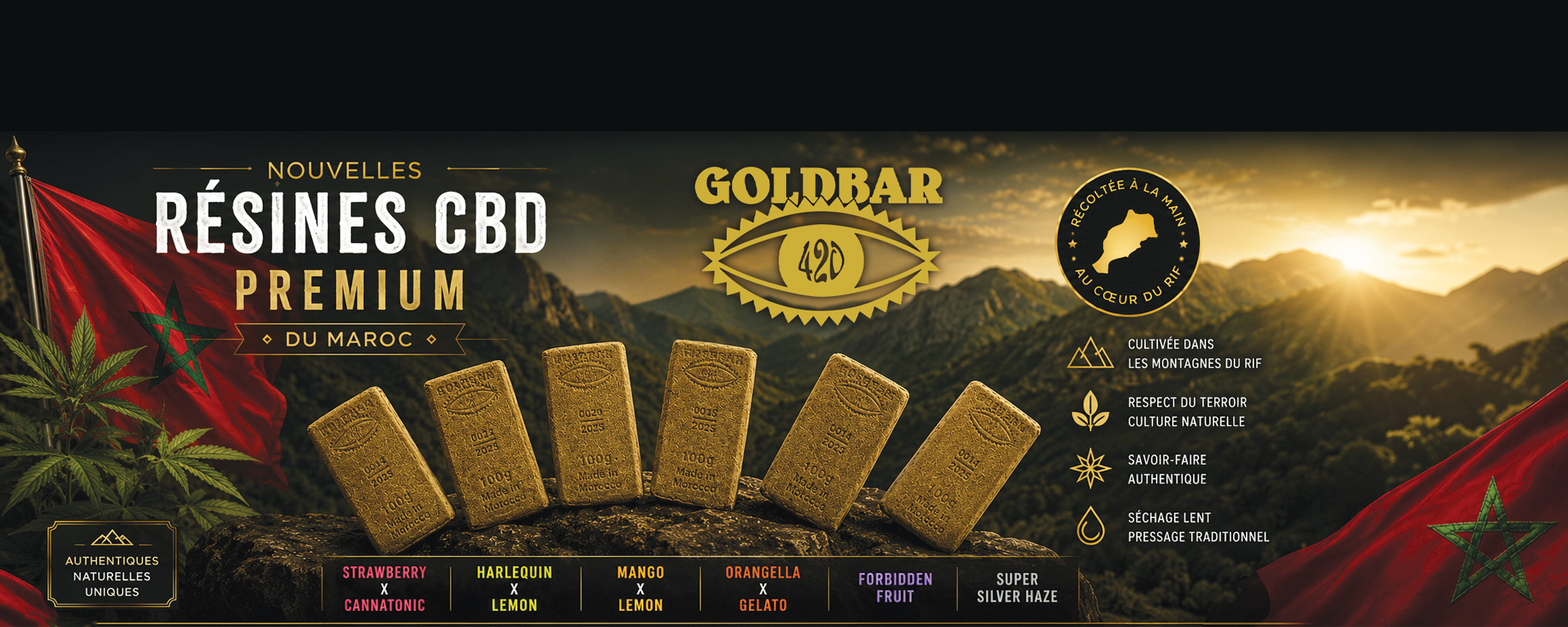 Résines CBD GOLDBAR420